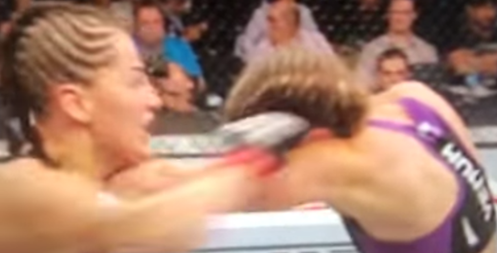 Jessica Eye Causes Leslie Smith’s Ear To Explode In UFC 180