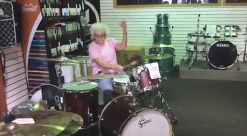 Unknown Grandma Shows Up Out Of The Blue And Destroy A Drum Kit [VIDEO]