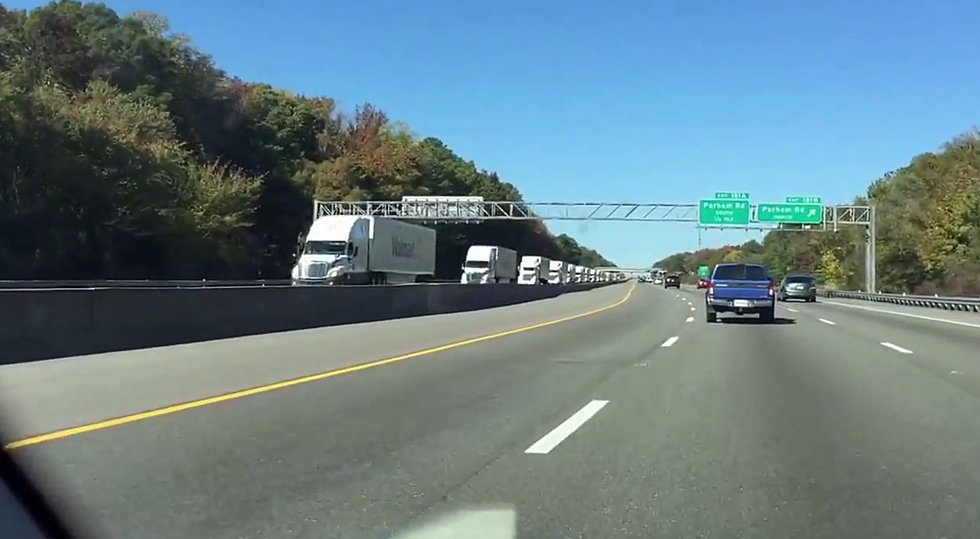 Check Out This Real Life Massive Convoy of 18 Wheelers [VIDEO]
