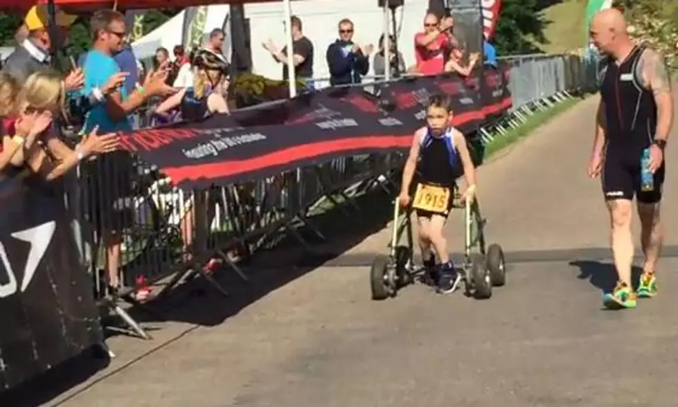 Inspiring 8 Year Old With Cerebral Palsy Finishes Triathlon [VIDEO]