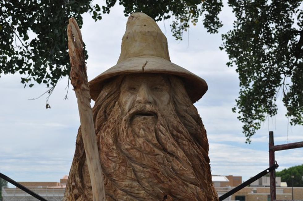 Artist Carving Wooden Statue at Windsor High School [PICTURES]