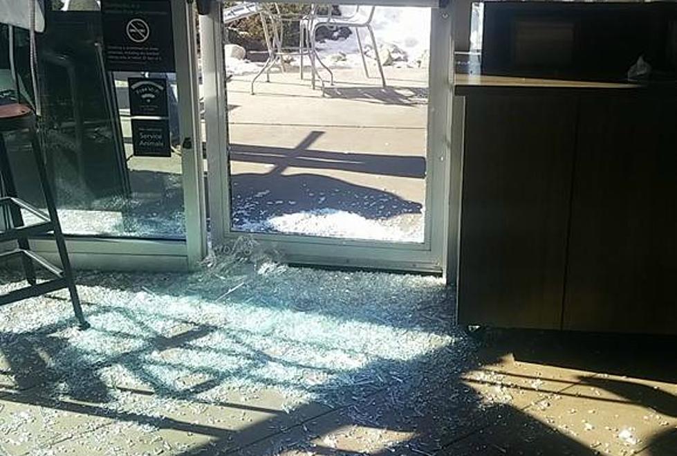 Wind Shatters Glass Door at Fort Collins Starbucks