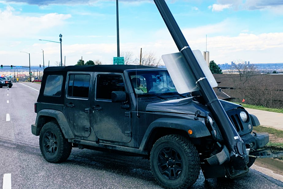 Jeep Hits Light Pole, Climbs Colorado Mountain with it Attached