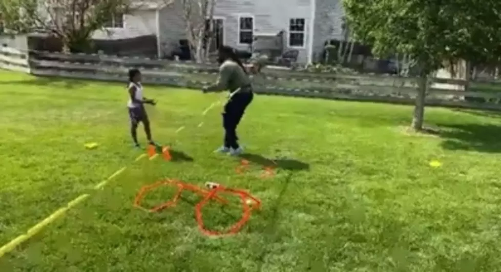 Denver Broncos Player Practices With Kid In Neighborhood Watch