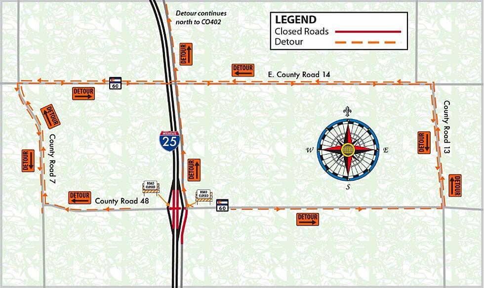 Upcoming Interstate 25 Closure at Johnstown Exit