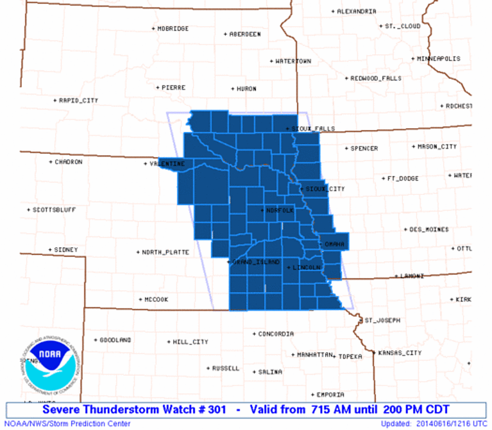 Severe Thunderstorm Watch Until 2pm Monday