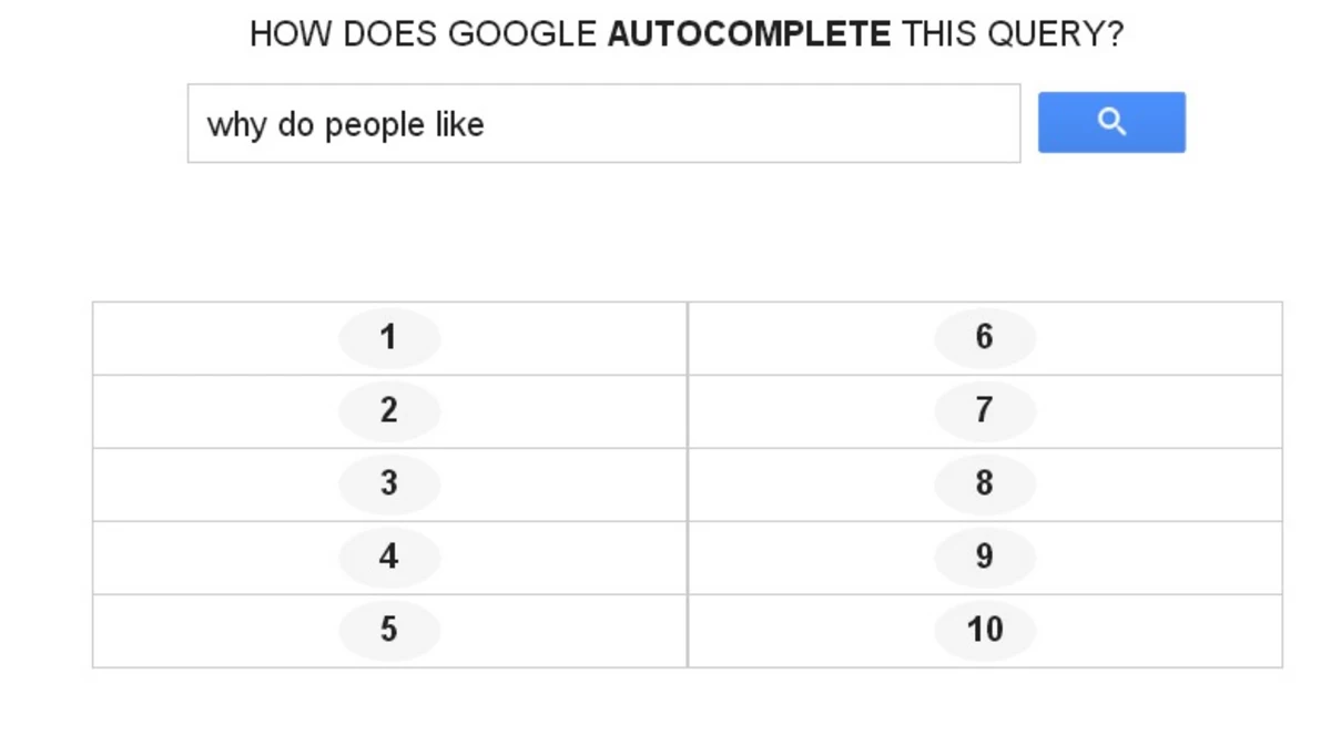 Google Feud is Family Feud with Google autocomplete