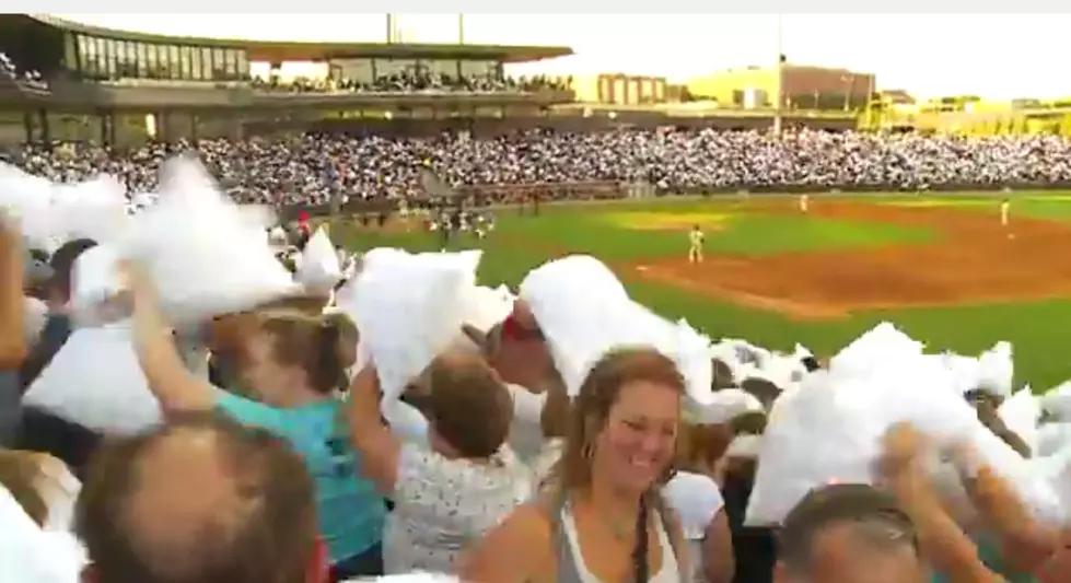 World Record Pillow Fight at Saint Paul Saints Baseball Game