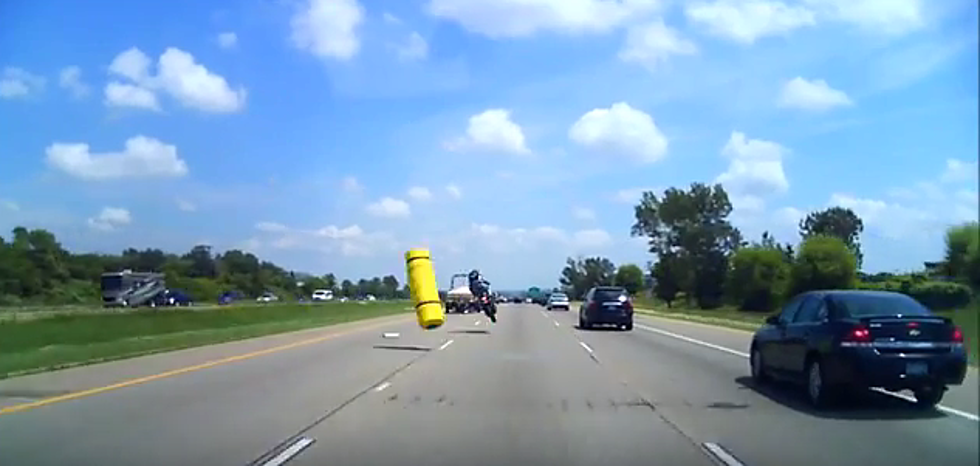 Secure Your Load! Video Shows Motorcycle Colliding With Foam Pad On Minnesota Road