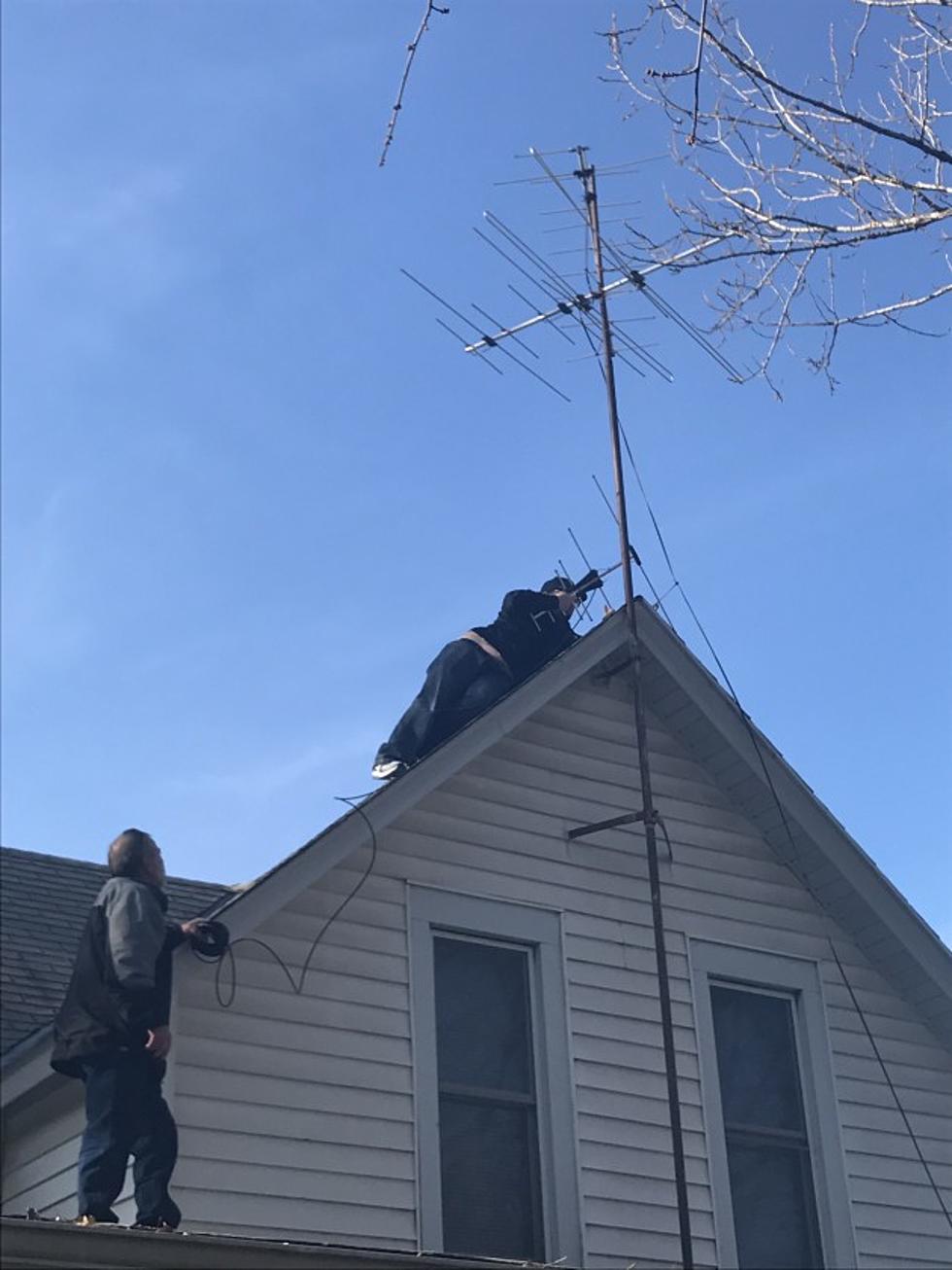 Up On The Rooftop Fixing Grandma’s Antenna