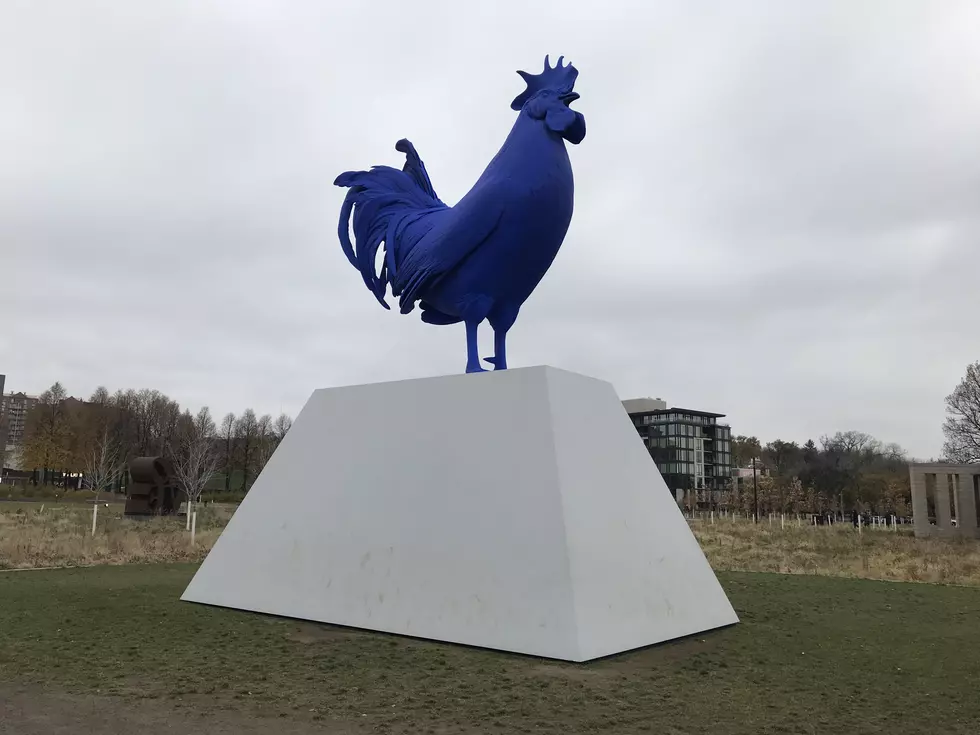 Minneapolis Sculpture Garden Offers A Blue Chicken and A Spoonful of Cherry