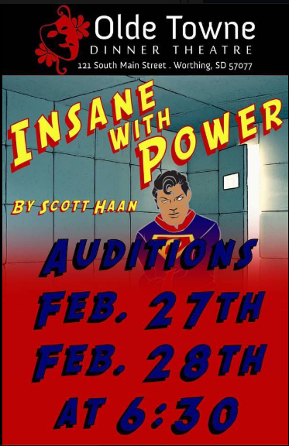 Auditions For &#8216;Insane With Power&#8217; Olde Towne Dinner Theatre