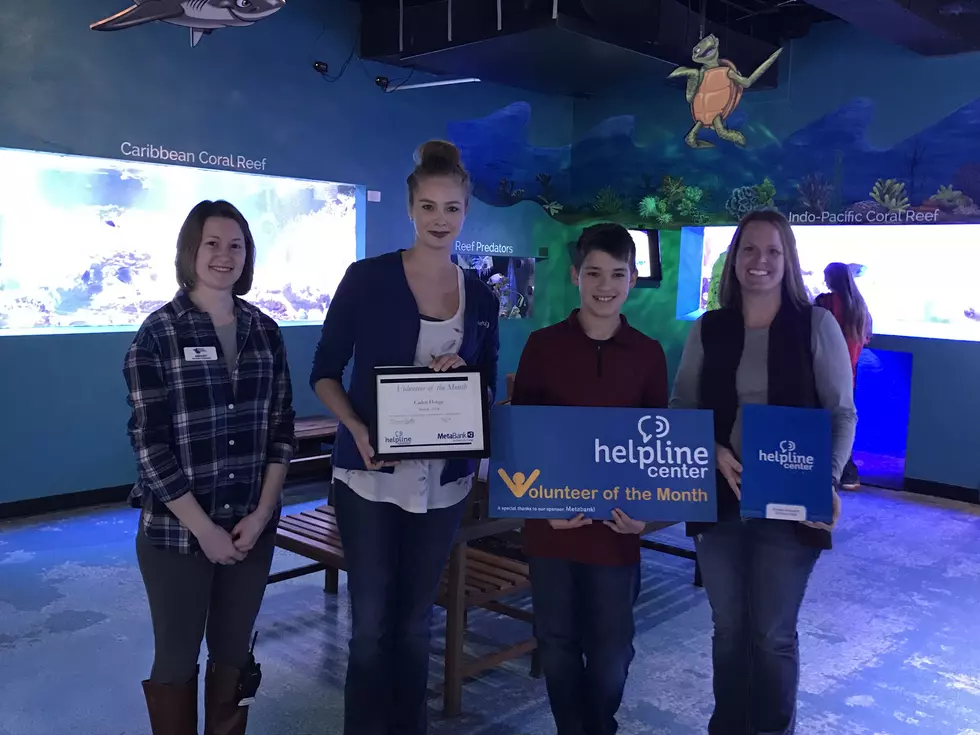 Congrats to 12 Year Old Caden Houge – Your Volunteer of the Month