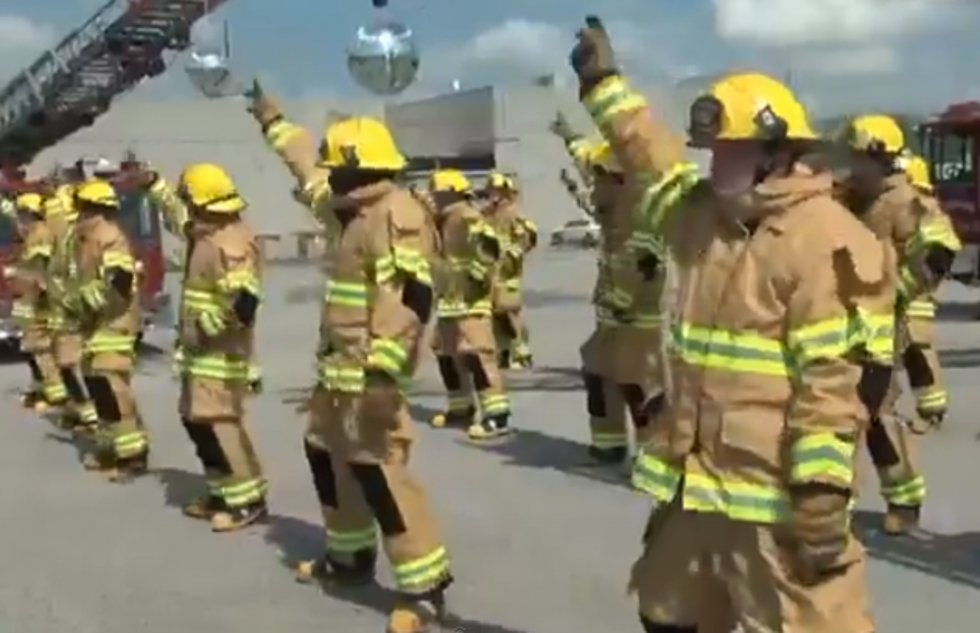 Firefighter Flash Mob Dancing to Bee Gees &#8216;Stayin&#8217; Alive&#8217; [VIDEO]