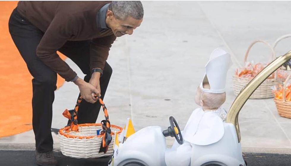 Mini-Pope Gives the President a Halloween Surprise