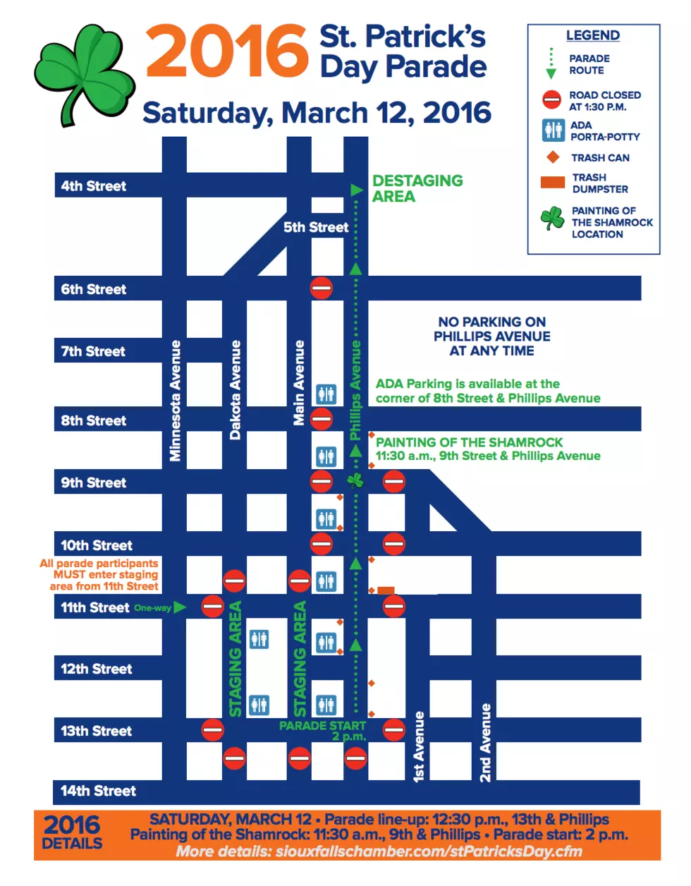 What You Need To Know About New Sioux Falls St. Patty&#8217;s Day Parade Route