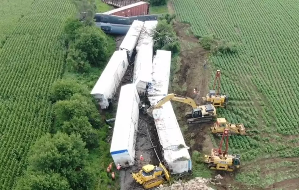 Drone Video Of Wednesday&#8217;s Train Derailment By Hull, Iowa