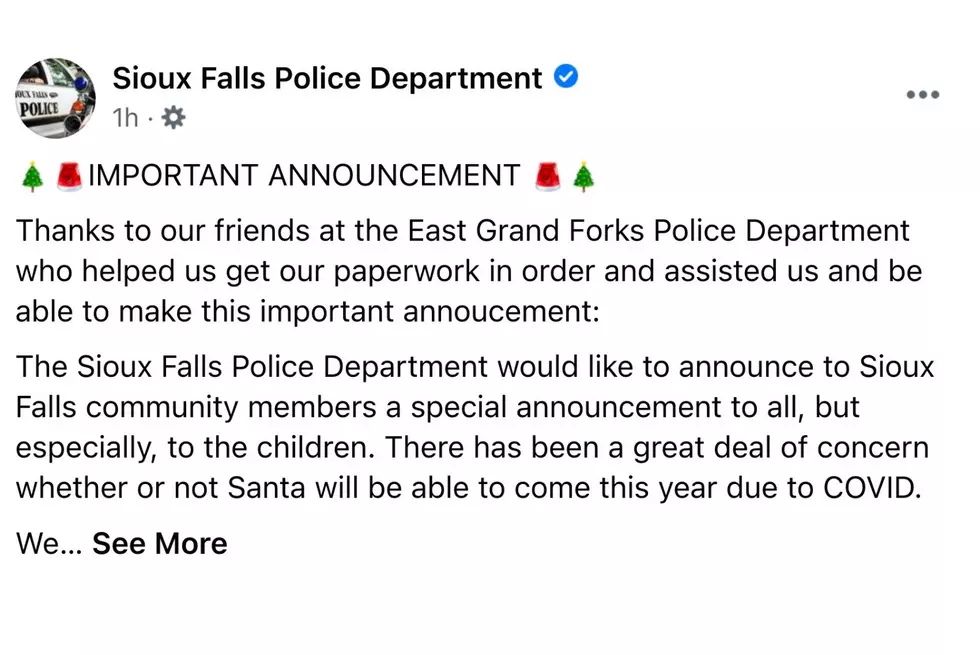 Sioux Falls Police ‘IMPORTANT ANNOUNCEMENT’ About Santa Visit