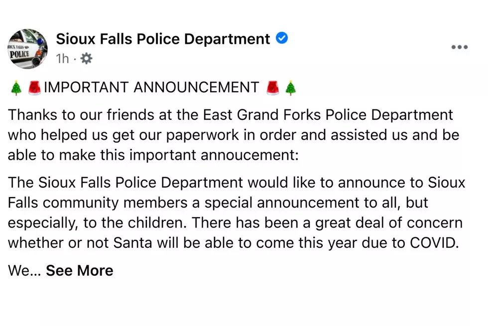 Sioux Falls Police &#8216;IMPORTANT ANNOUNCEMENT&#8217; About Santa Visit