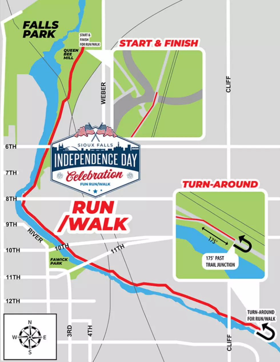 Sioux Falls 5K Fun Run/Walk Route