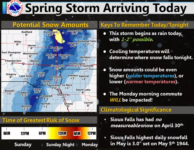 Snow Coming Into May for Sioux Falls is a Big Fat &#8216;Ugh!&#8217;