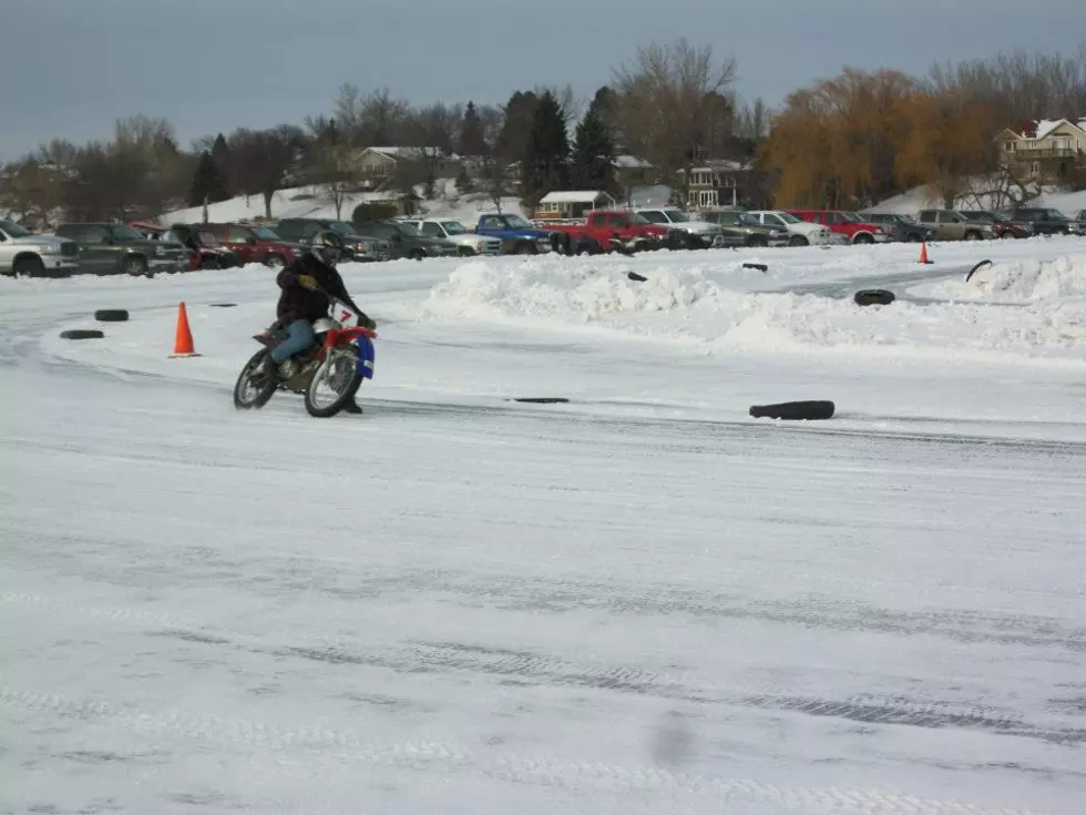 Ice Racing is a Popular Sport on the Frozen Shores of Brandt Lake