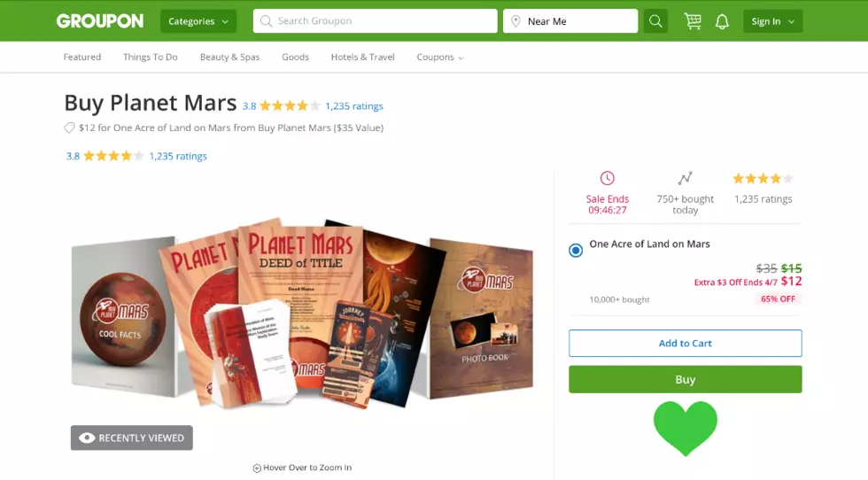 Groupon - Land on Mars