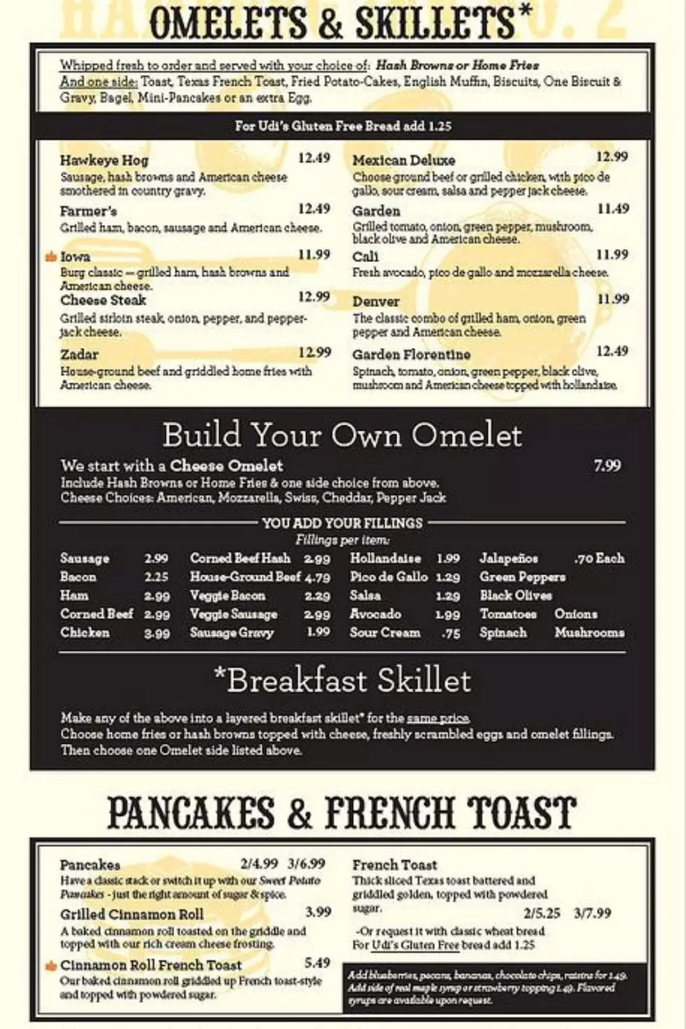Hamburg Inn Breakfast Menu