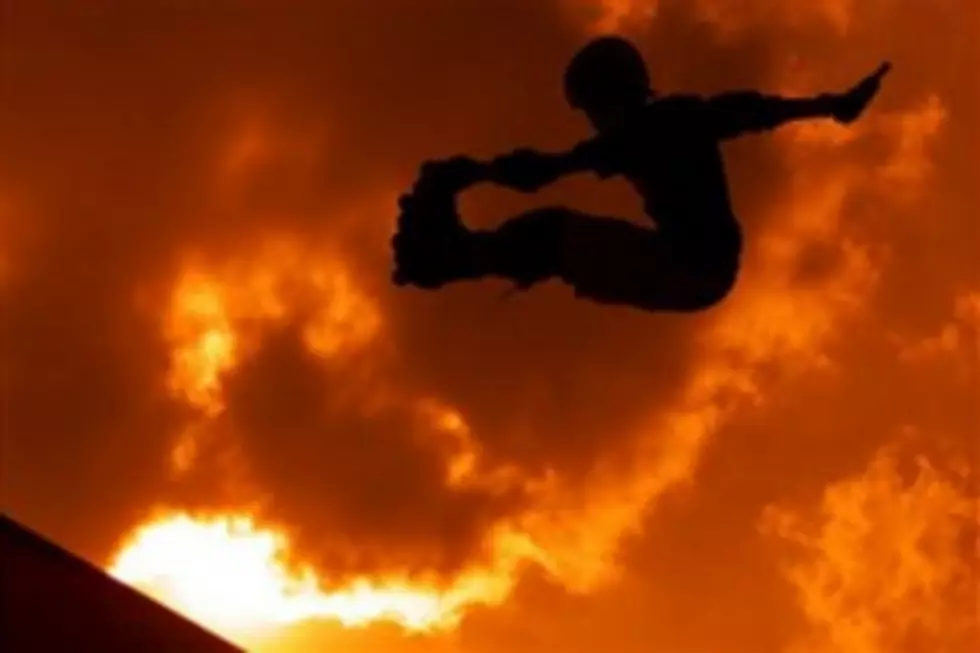 Skateboarder Catches Fire During Stunt