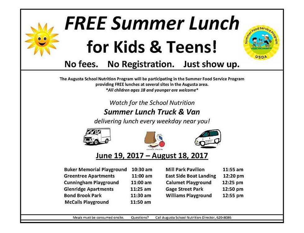 Free Summer Lunch For Kids Under 18 Underway In Augusta
