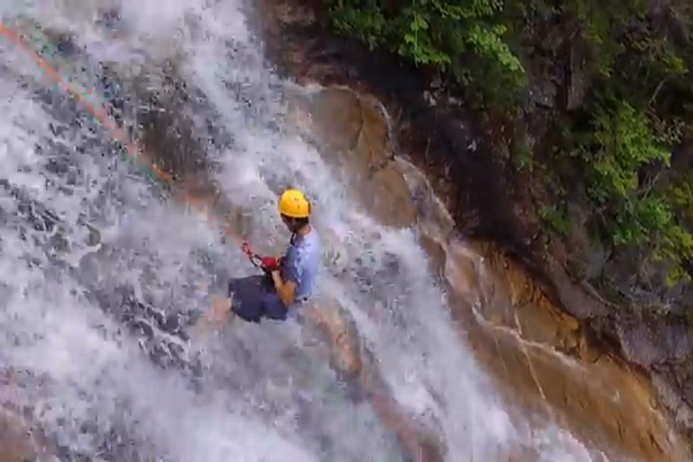 When A Shopping Addiction Meets a Midlife Crisis You Get Waterfall Rappelling