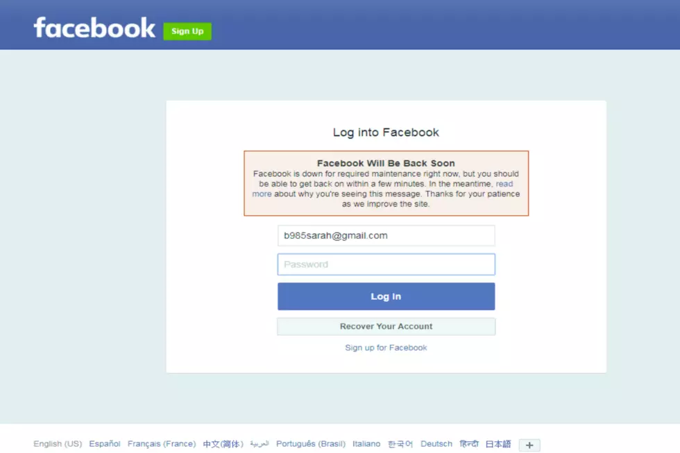 Facebook Is Temporarily Down&#8230;What Am I Gonna Do?