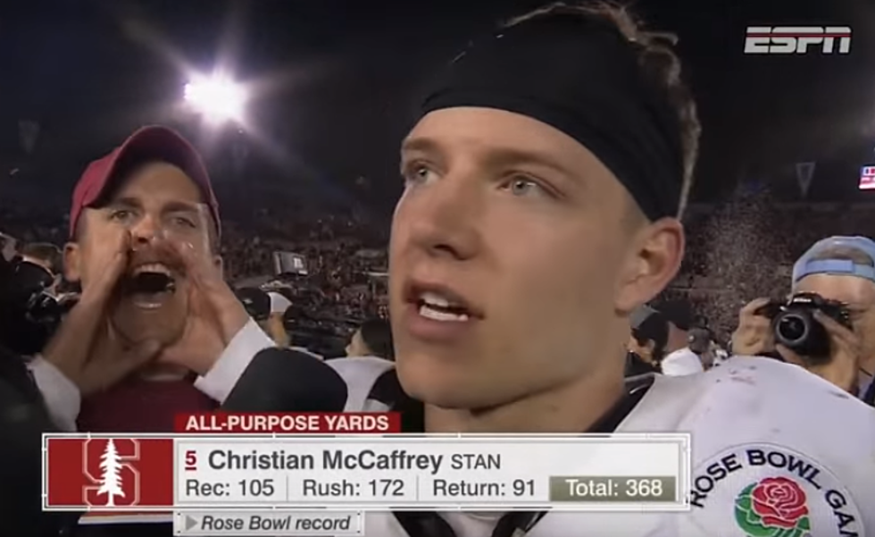 Christian McCaffrey Shows Poise and Class as Idiot Yells During Interview [VIDEO]