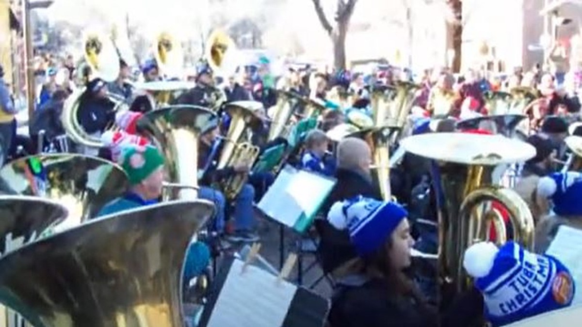Tuba Show at Christmas in Old Town Fort Collins