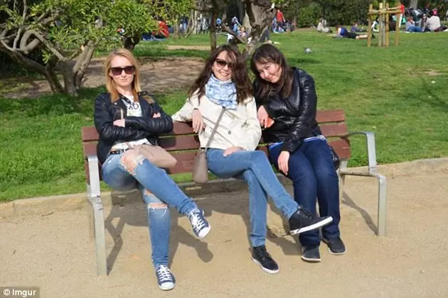 Can You Spot What Seems to be Wrong with This Pic of 3 Girls Sitting on a Bench?