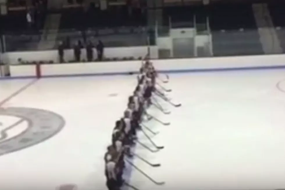 Girls' Hockey Teams Sing Anthem