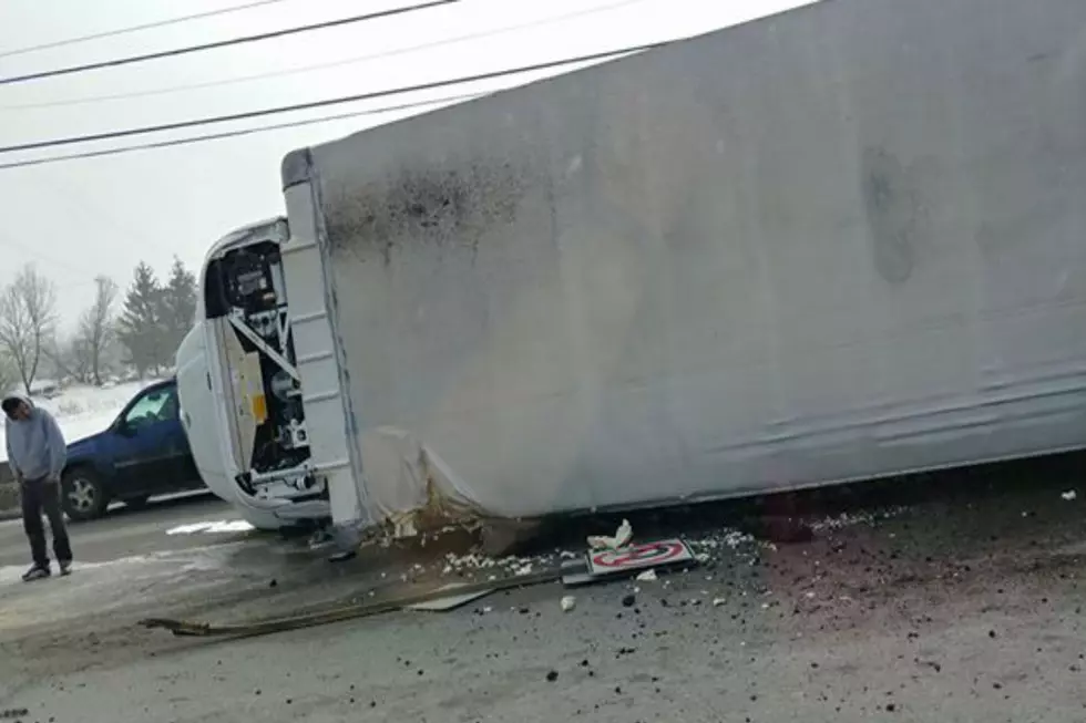 Traffic Alert: Box Truck Turned Over By KMD In Waterville-Feb. 21, 2018 – 12:50 p.m.