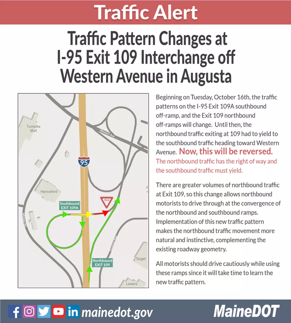 Changes Coming I-95 Exit 109 On Tuesday