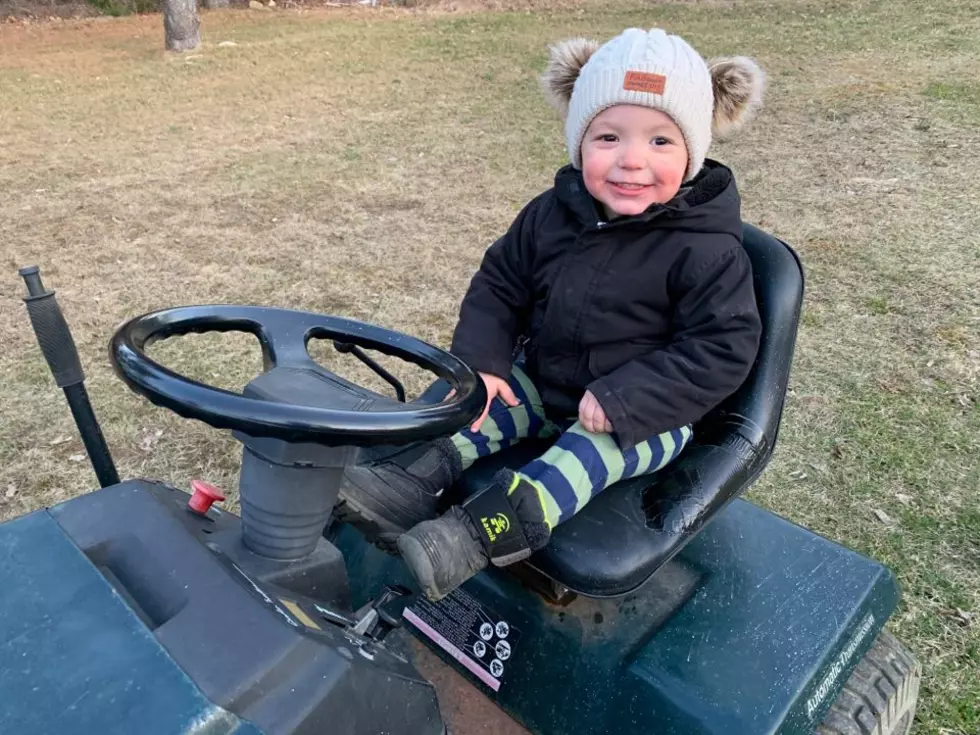 Two Year Old Gavin James Takes The Tractor For a Spin