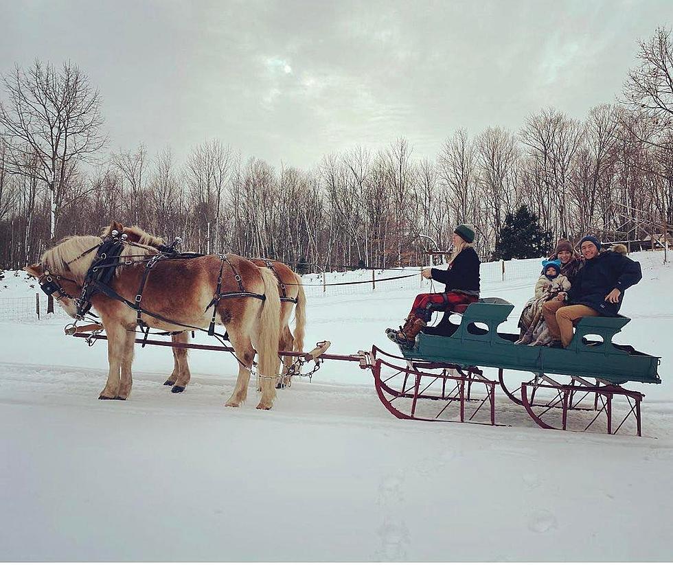 Take a Magical Winter Sleigh Ride With Your Family in Beautiful Belgrade, Maine