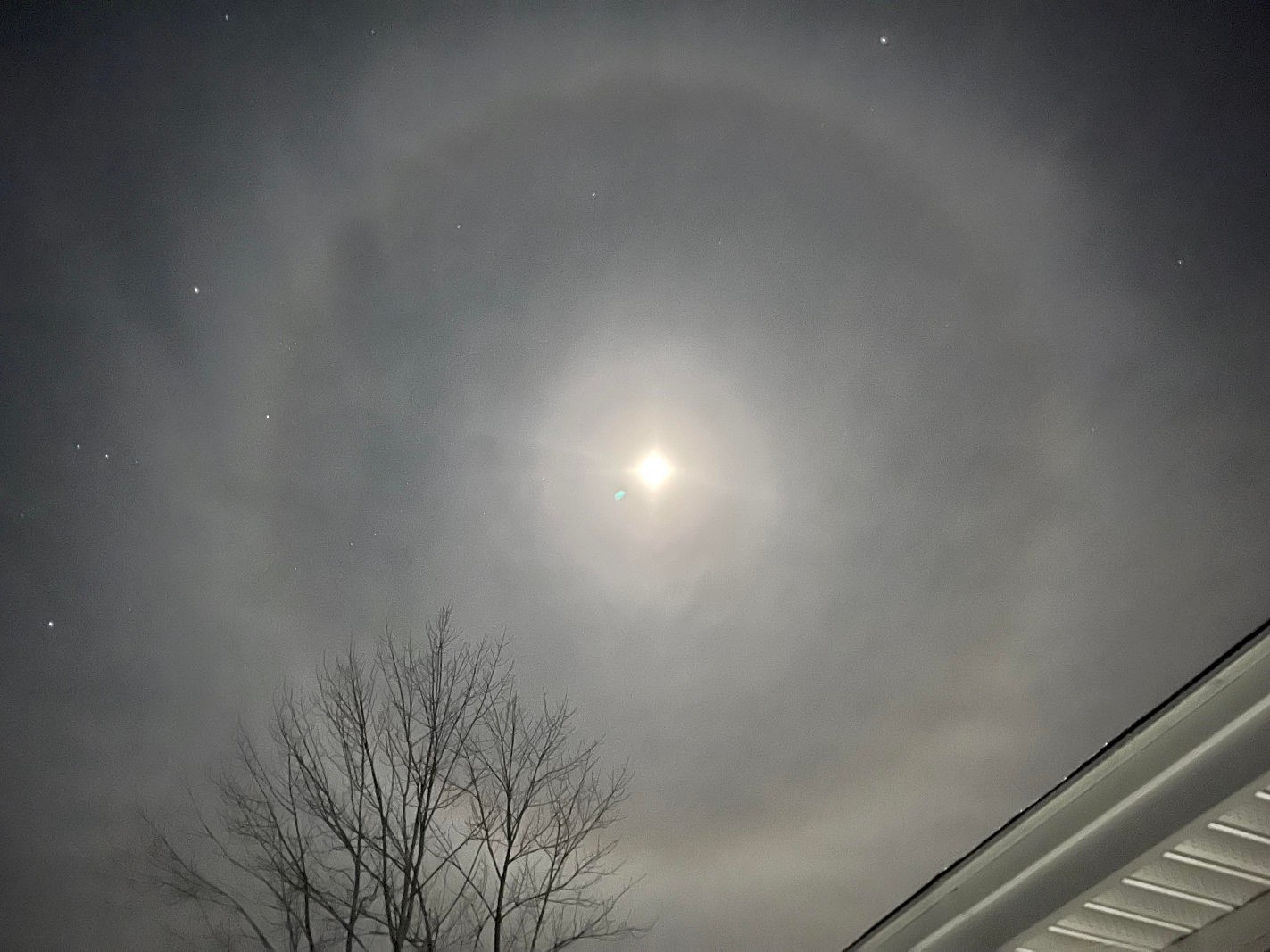 What's with the weird ring of light around the moon?