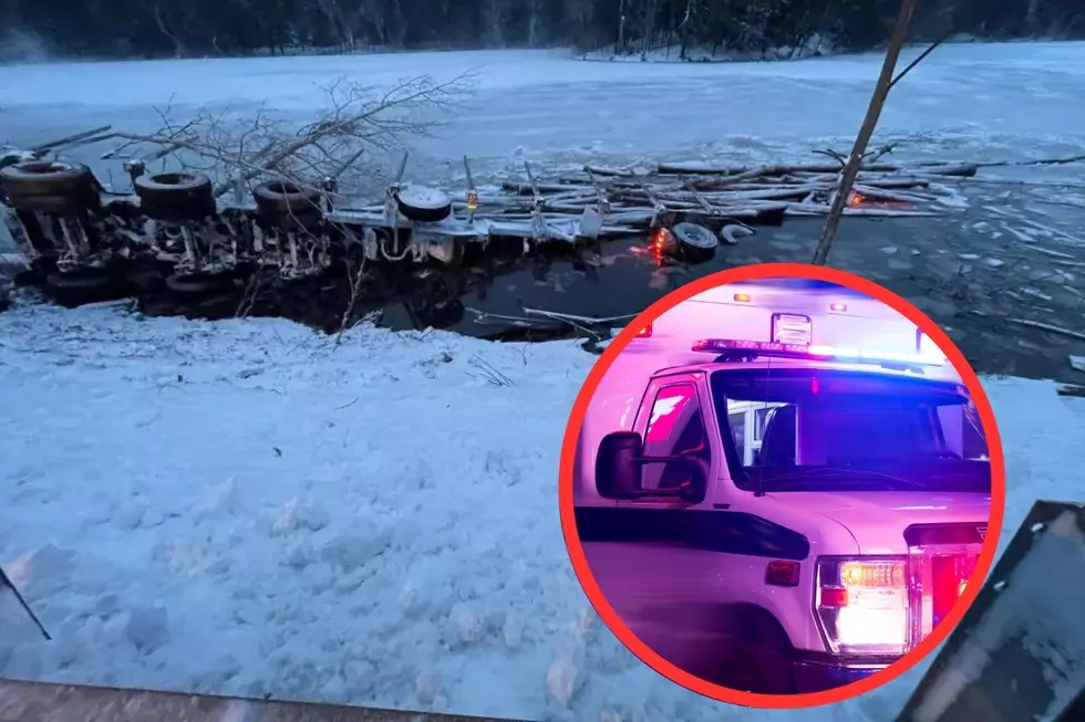 Man Killed After Log Truck Plunges into Icy Maine Pond Thursday 