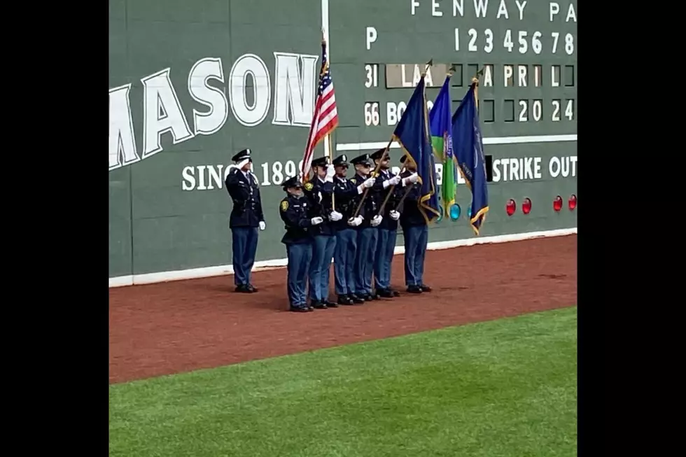 WATCH: Augusta, Maine, Police Department Presents Colors at Fenway Park in Boston, Massachusetts