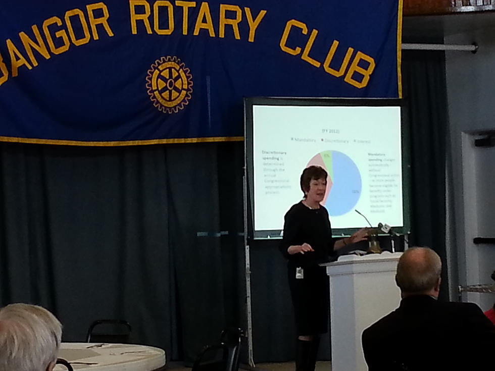 Senator Susan Collins Talks National Debt at Bangor Noontime Rotary Club