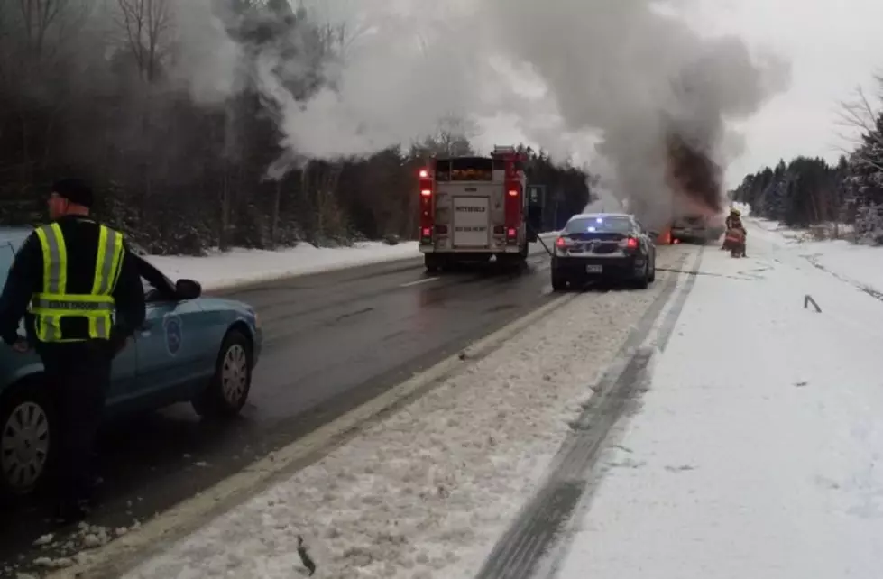 Car Catches Fire While Traveling on Interstate 95