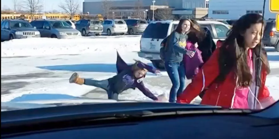 Dad Videos, and Provides Commentary on Student&#8217;s Slipping on the Ice [VIDEO]