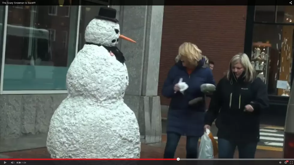 The Scary Snowman Jumps The Wrong Guy [VIDEO]