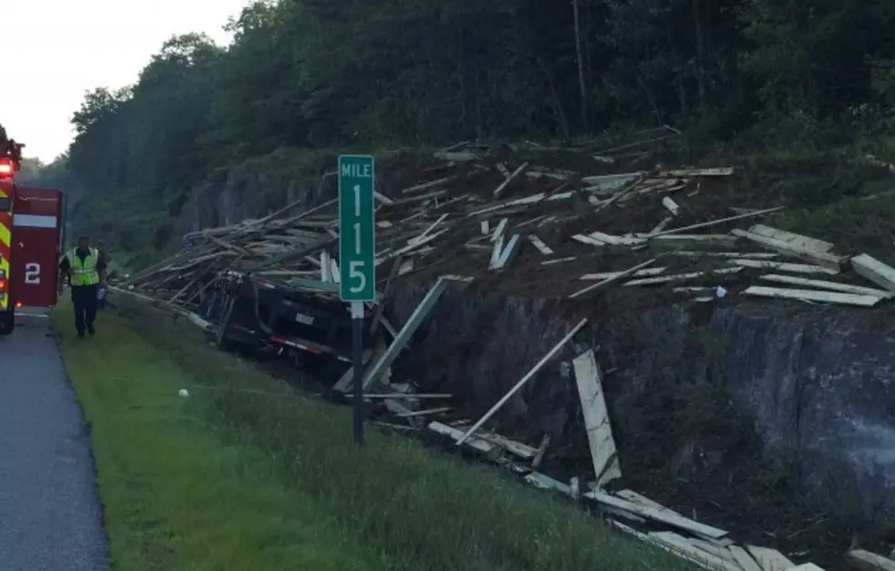 Accident Leaves Tractor Trailer Destroyed and Lumber on Highway