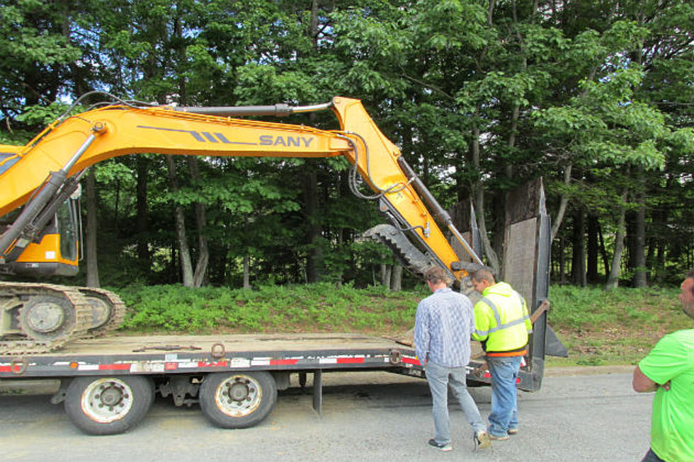 Dump Truck Towing Excavator Strikes, Damages Maine Turnpike Overpass