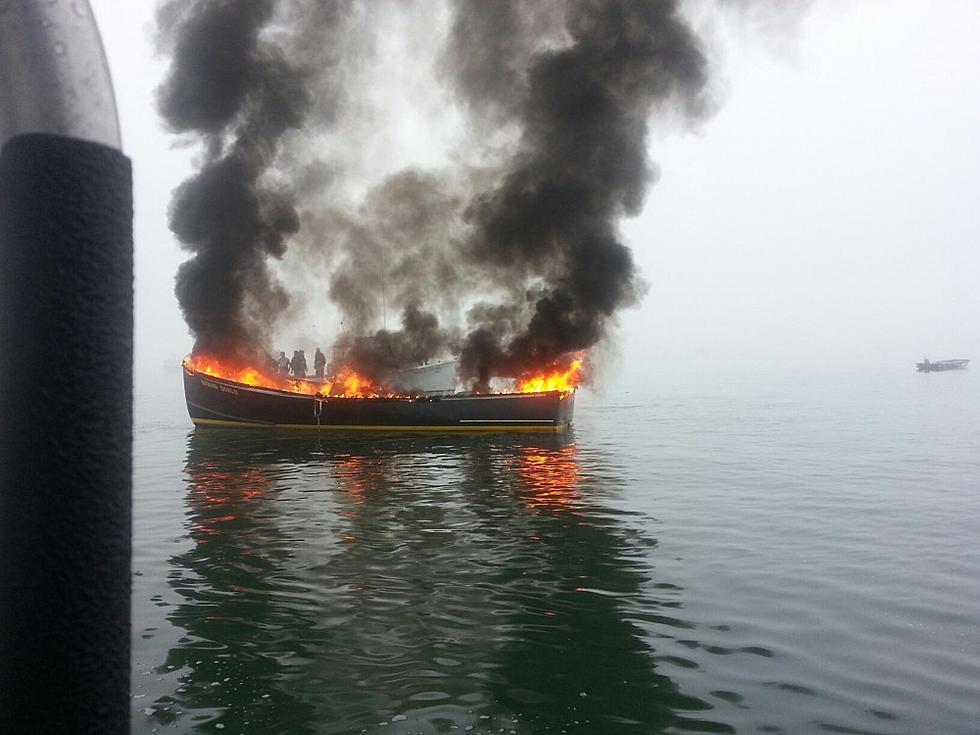 Crews Battle Boat Fire Off The Coast Of Jonesport